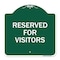 Signmission Reserved Parking Reserved Parking for Visitors, Green & White Alum, 18" x 18", GW-1818-23041 A-DES-GW-1818-23041 - alternate 1